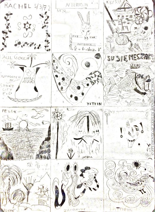 Mary Fedden and Julian Trevelyan studio Durham Wharf Hammersmith London 1972 Yehudi Menuhin school visit one Sunday afternoon (group etching)